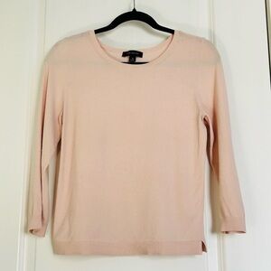 Ann Taylor Blush Pink Blouse 3/4 Sleeve with stitching detail Women’s Size Med